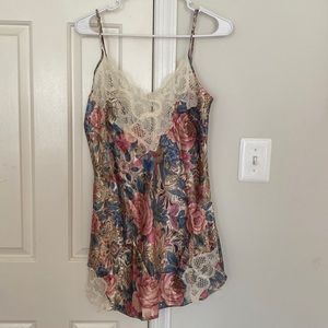 Stunning lace and silk multi colored short lingerie…